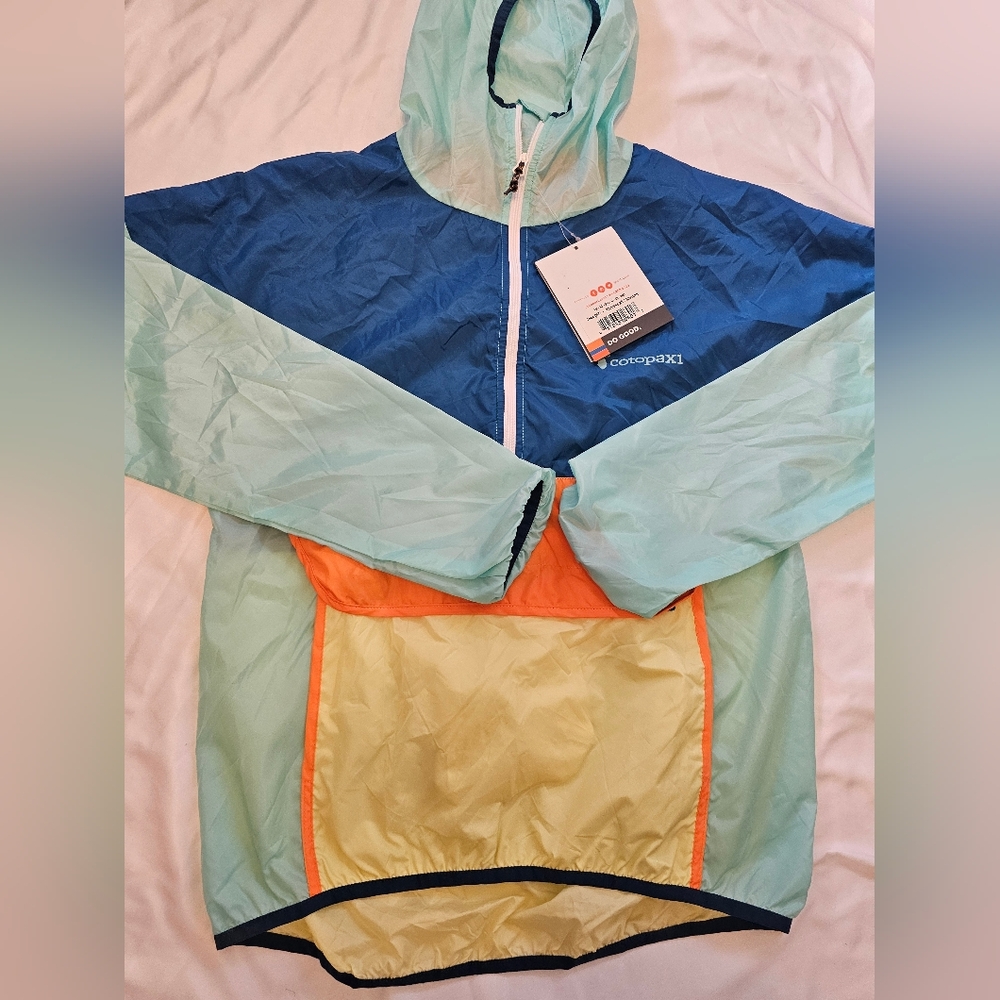 Cotopaxi Teca Half-Zip Windbreaker- Blue Orange Yellow- Women's XS NWT- SEE MARK